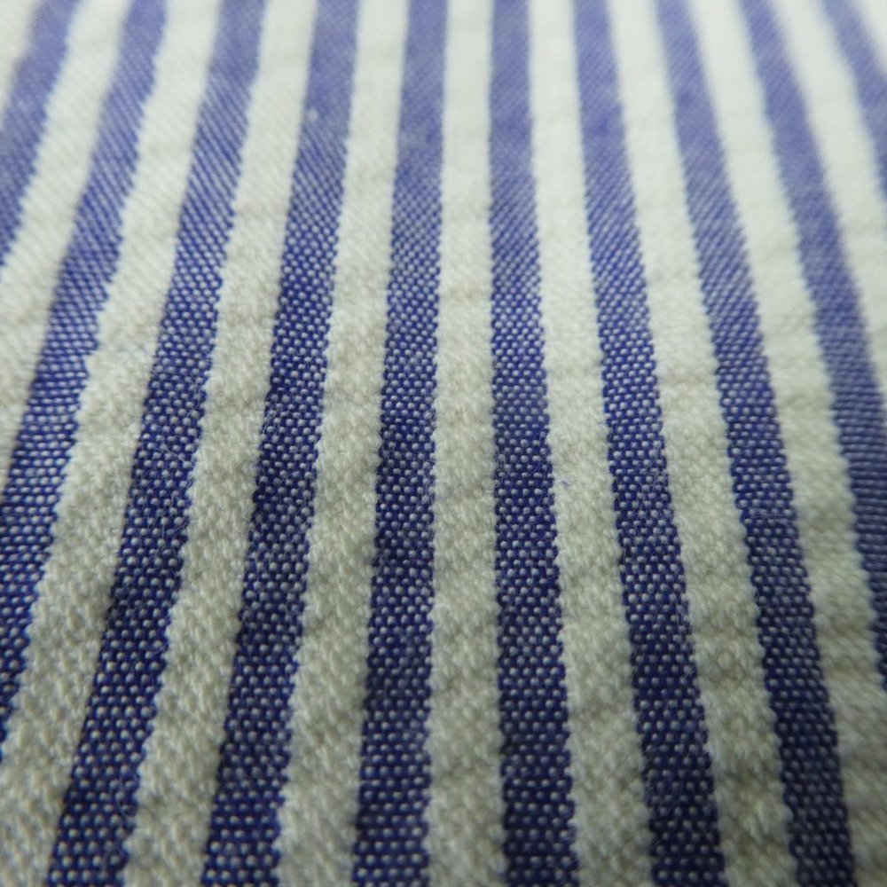 Vintage Brooks Brother Seersucker Blue Ivory Stripe Cotton Blazer Lined USA 8 - Picture 6 of 9